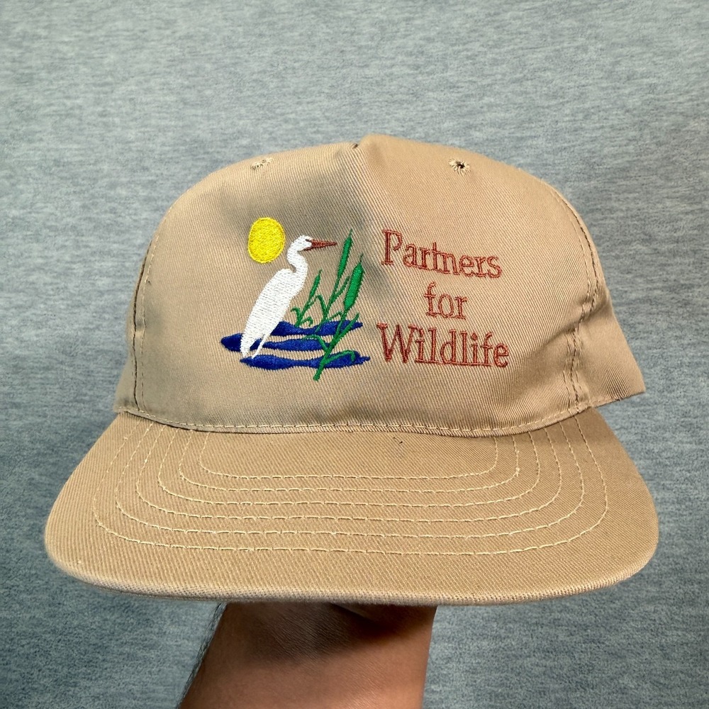 Graham Caps Hat Men Tan One Size Snapback Vintage Partners For Wildlife USA Made
